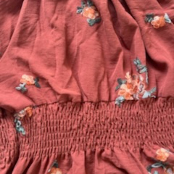 NWL Kindred Boho Chic Tiered Maxi Dress Floral Rust/Yellow Petite XL - Picture 9 of 9